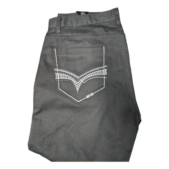 Young Rich & Famous NEW TAGS Black Straight Leg Jeans Men's Size 42 x 31 - Picture 3 of 3